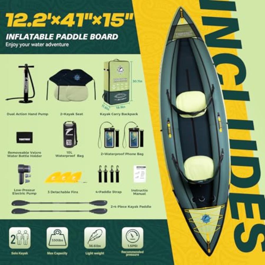 Kayak inflable de turismo para - Fishing Kayak Seat reseña y precio