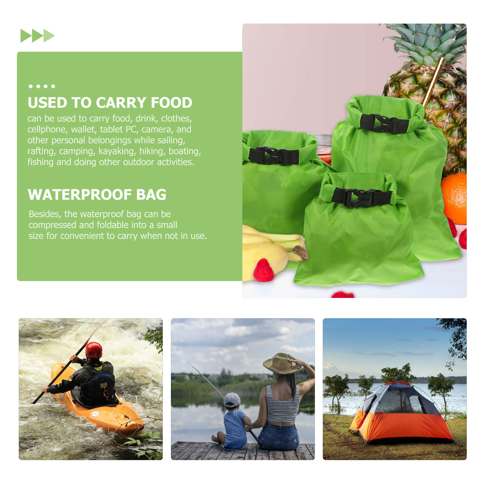 3 Bolsas Secas Impermeables pa - Fishing Kayak Storage Bag reseña y precio